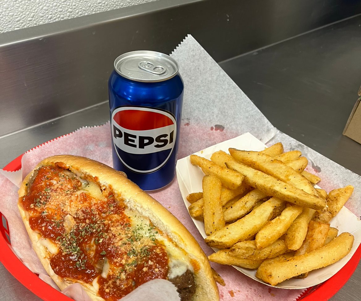 8" Meatball Parm Sandwich Meal Deal.